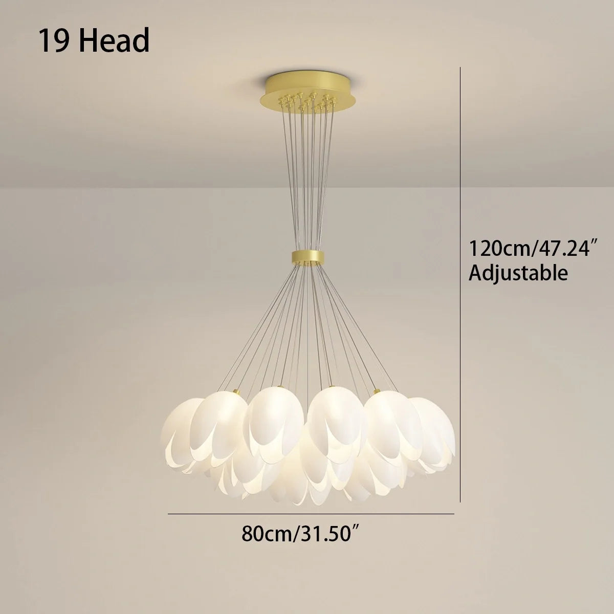 French Tulip Flower & Ball Chandelier – detail 30
