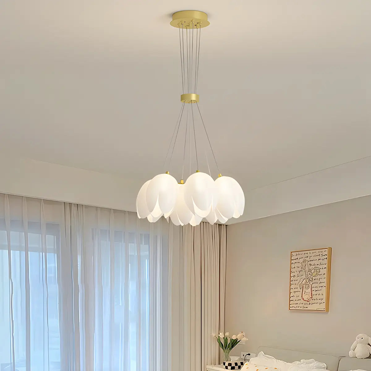 French Tulip Flower & Ball Chandelier – detail 25