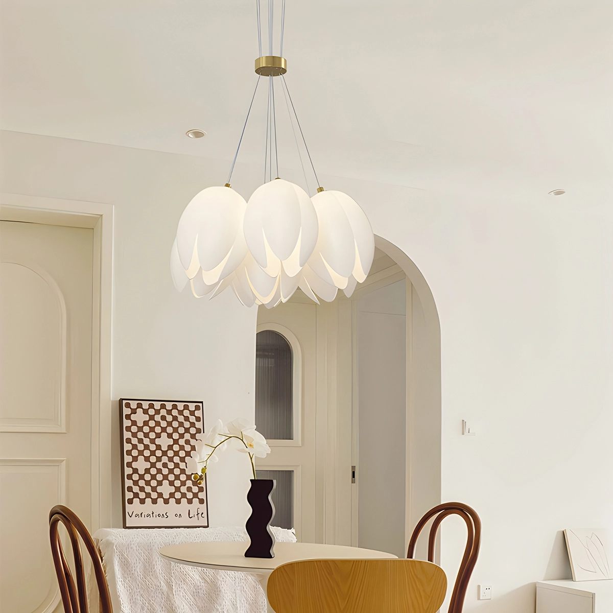 French Tulip Flower & Ball Chandelier – detail 21