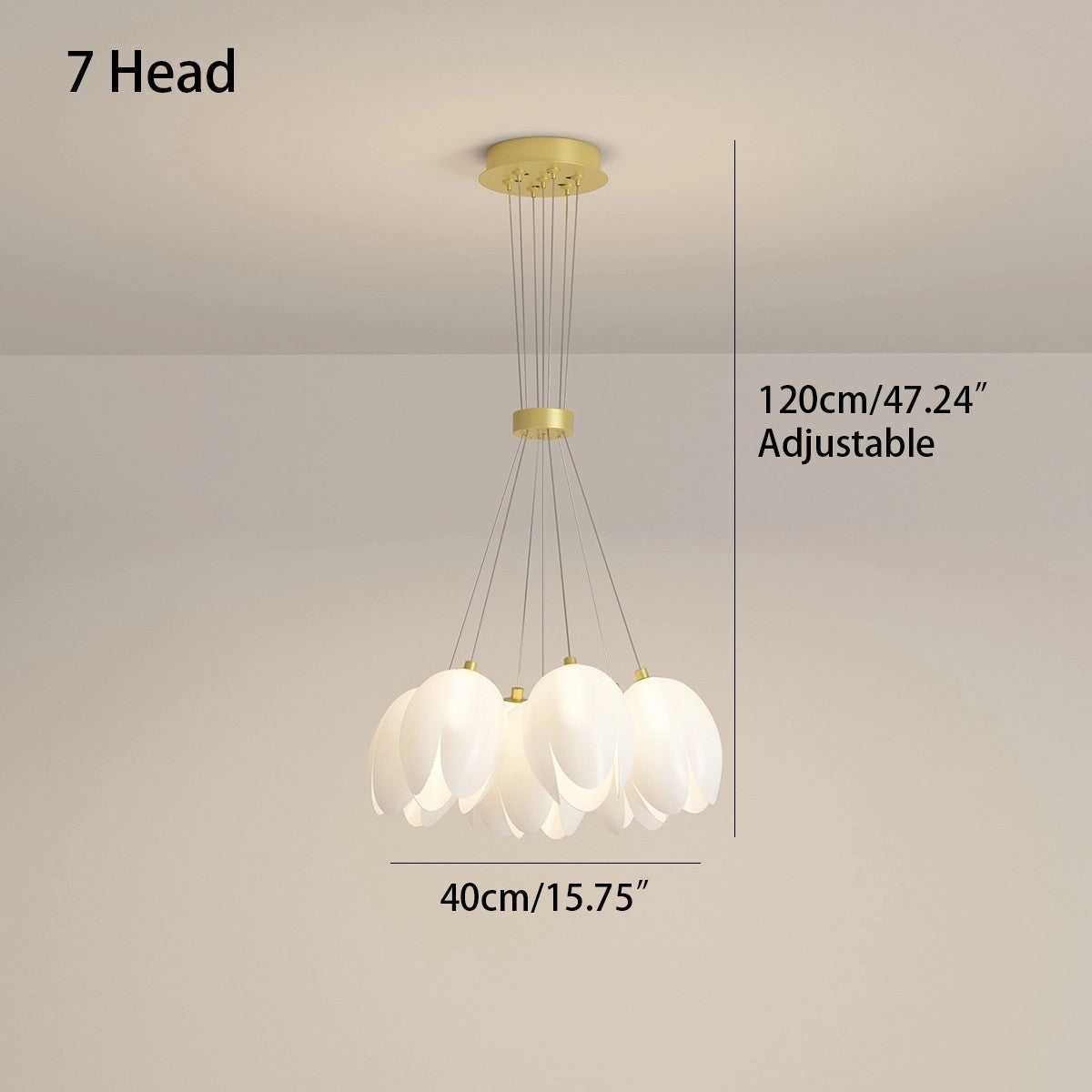 French Tulip Flower & Ball Chandelier – detail 22