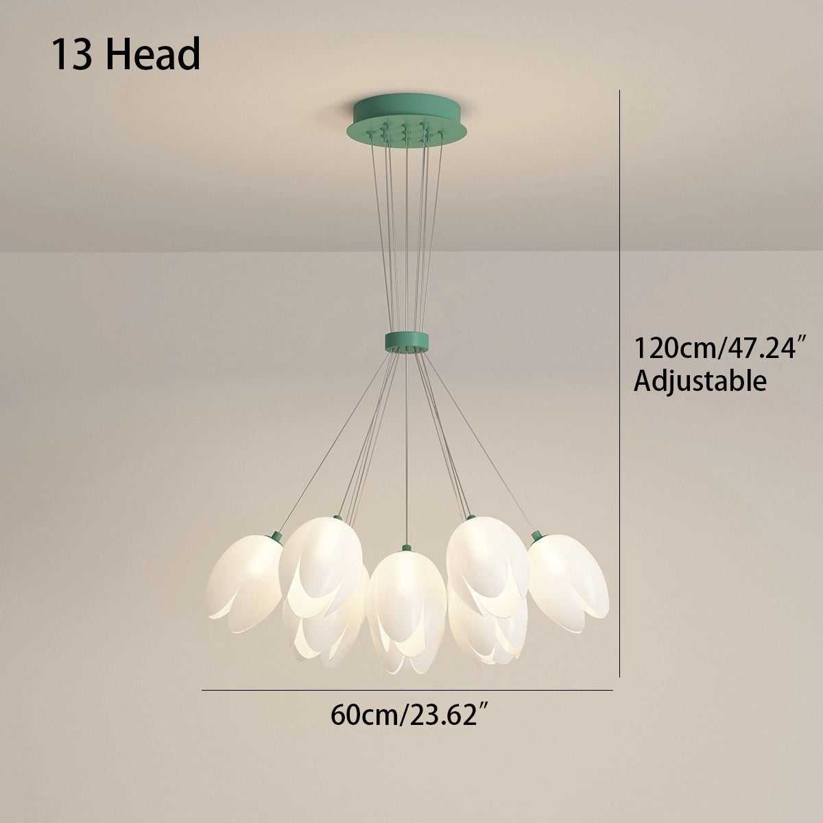 French Tulip Flower & Ball Chandelier – detail 38