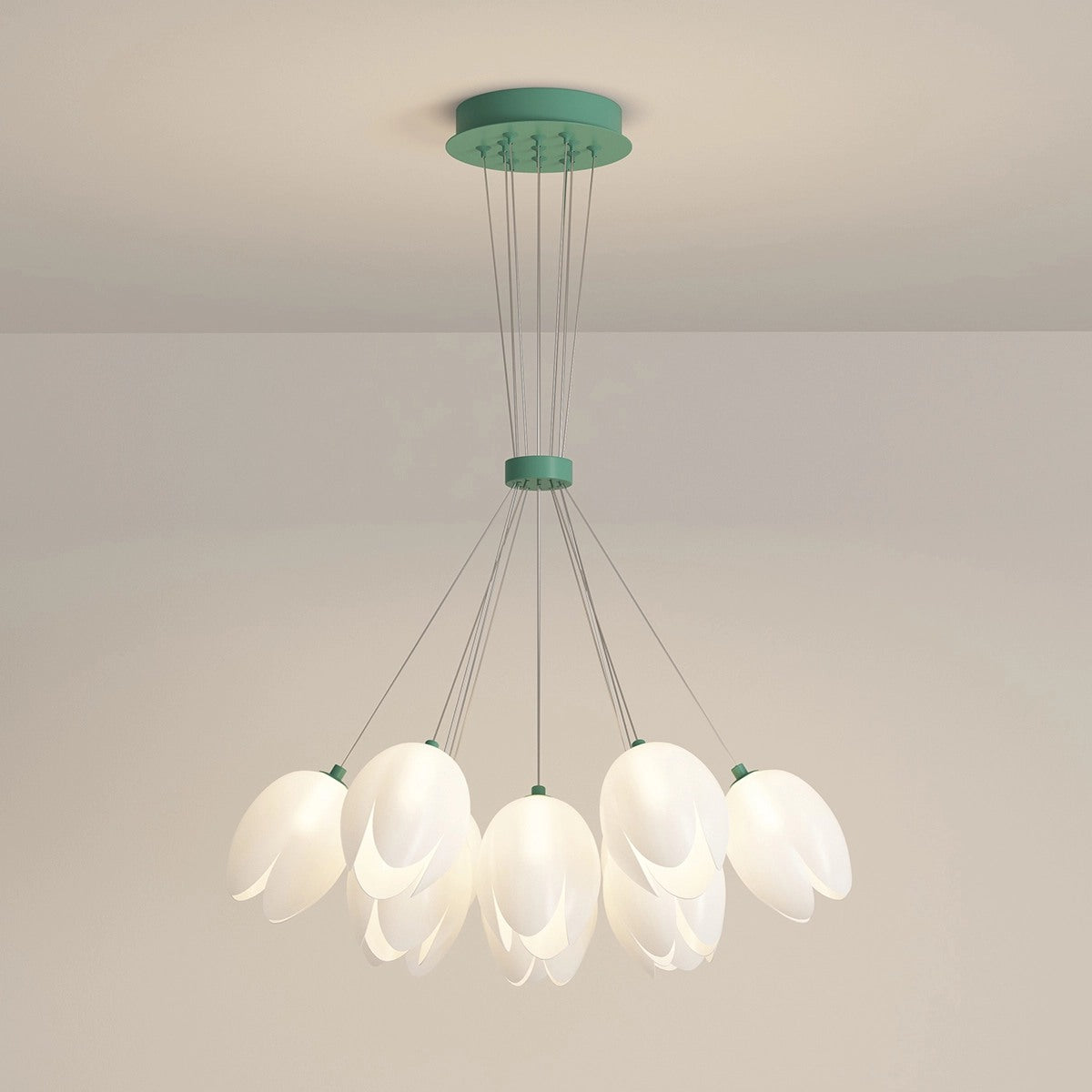 French Tulip Flower & Ball Chandelier – detail 6