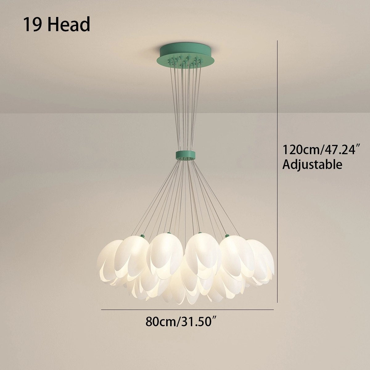 French Tulip Flower & Ball Chandelier – detail 42