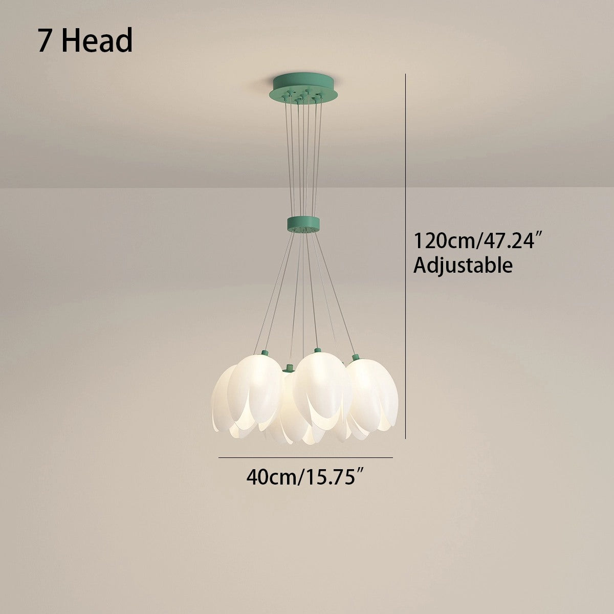 French Tulip Flower & Ball Chandelier – detail 40