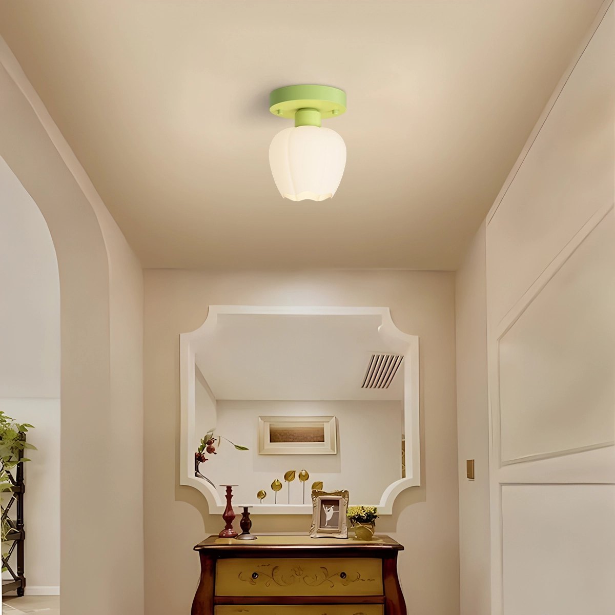 French Garden Glass Ceiling Lamp – Glass detail 5