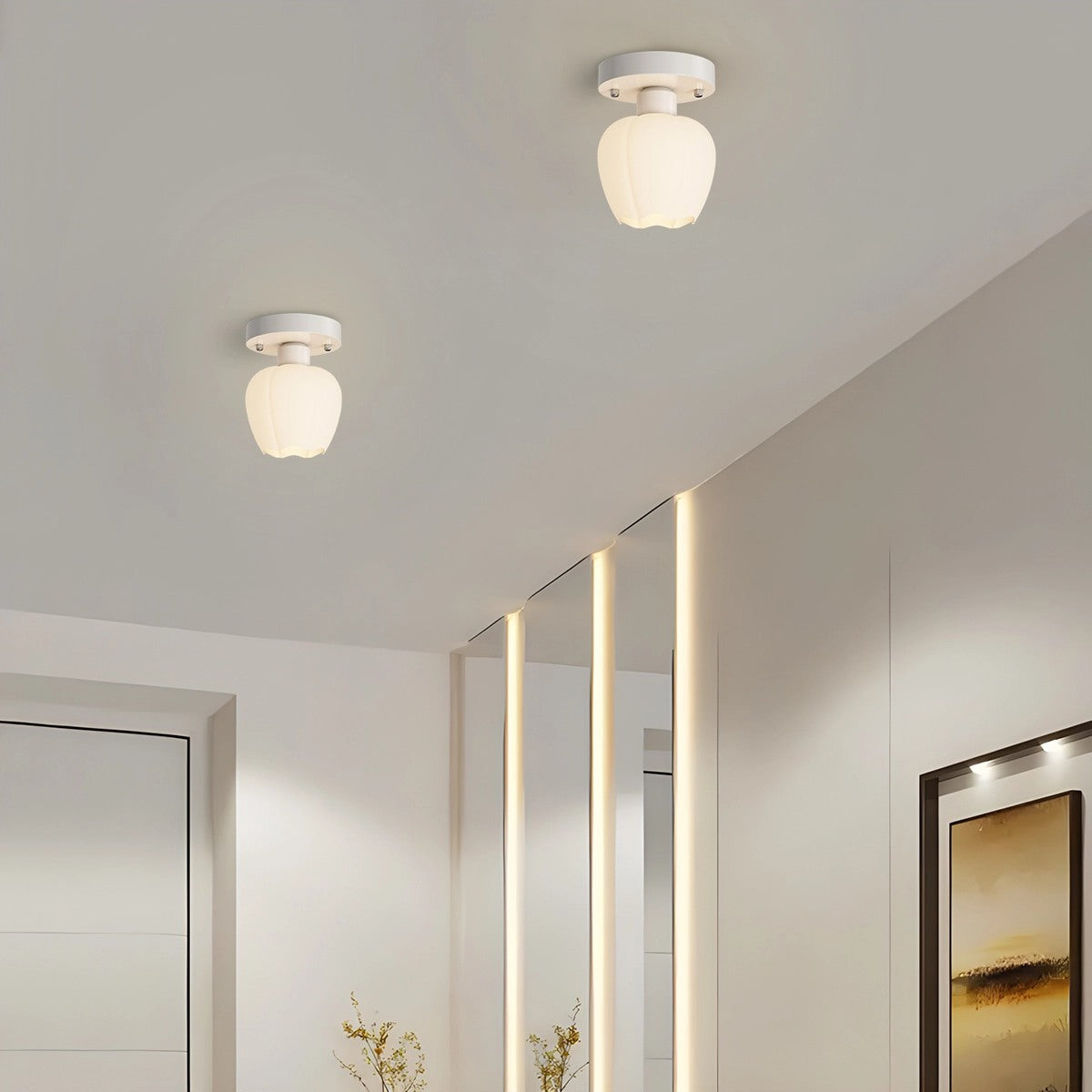 French Garden Glass Ceiling Lamp – Glass detail 15