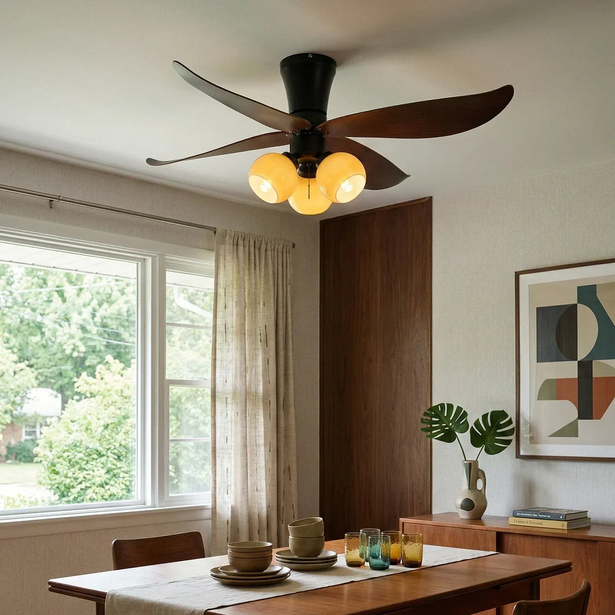 Arbora Bloom Decorative Glass Ceiling Fan Light – Glass detail 6