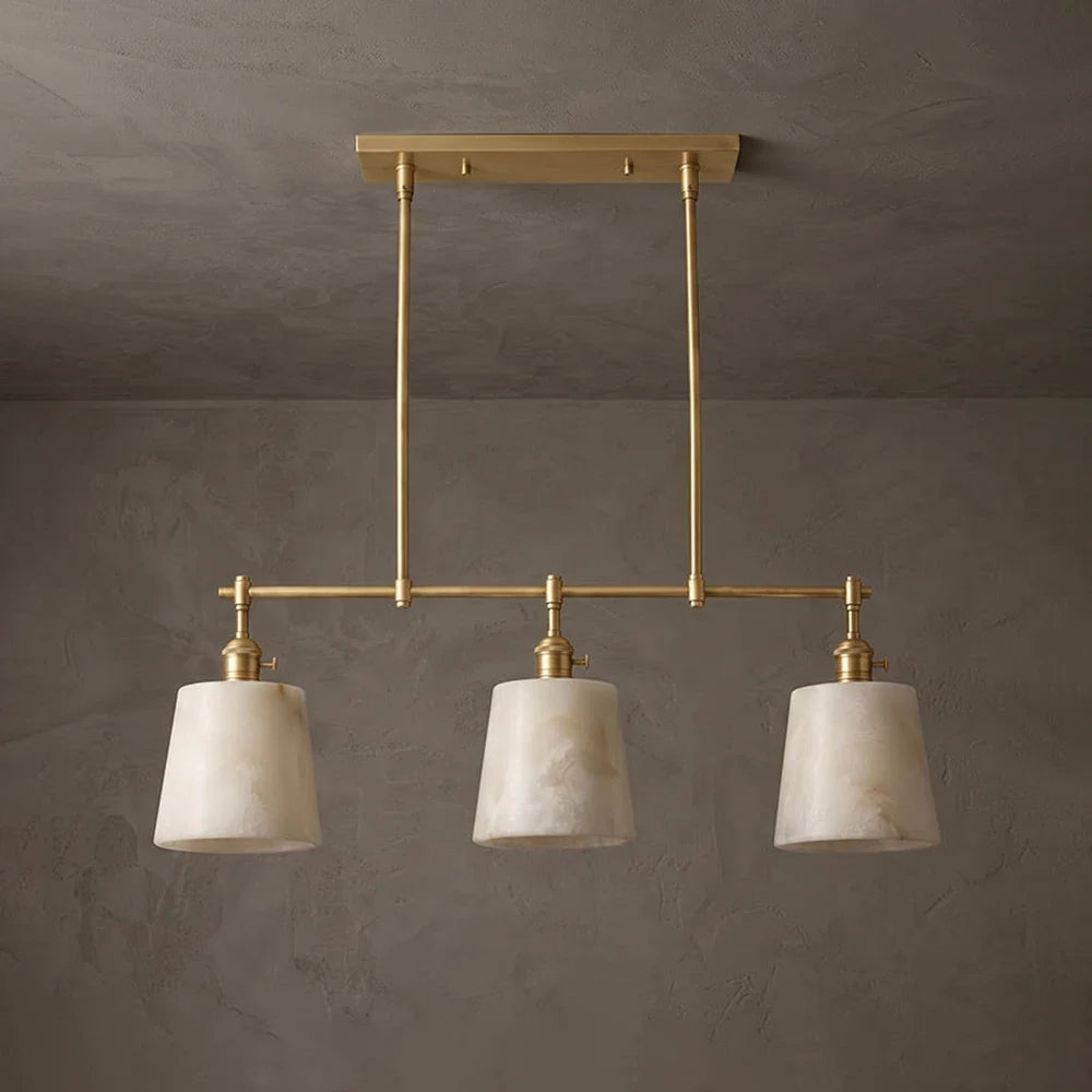 Ashbury 3-Light Alabaster Linear Chandelier – Alabaster detail 10