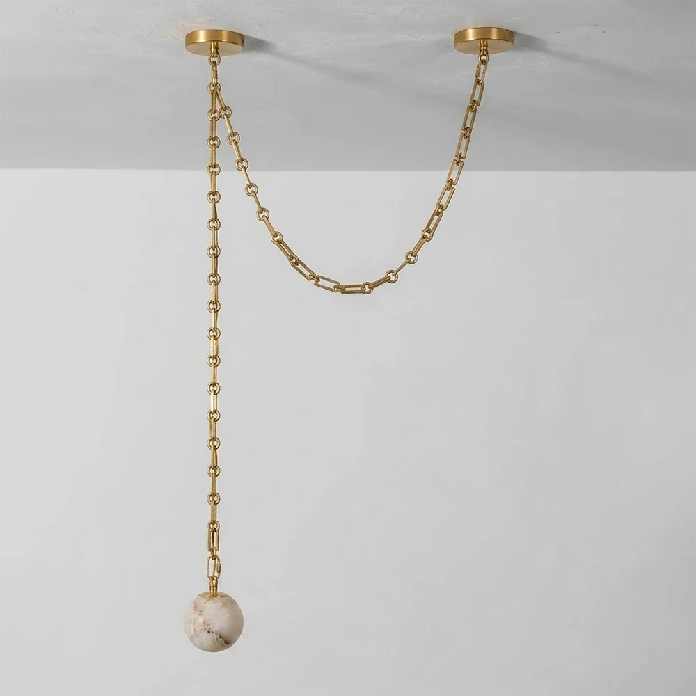Alabaster Spherical Chain Chandelier – Alabaster detail 47