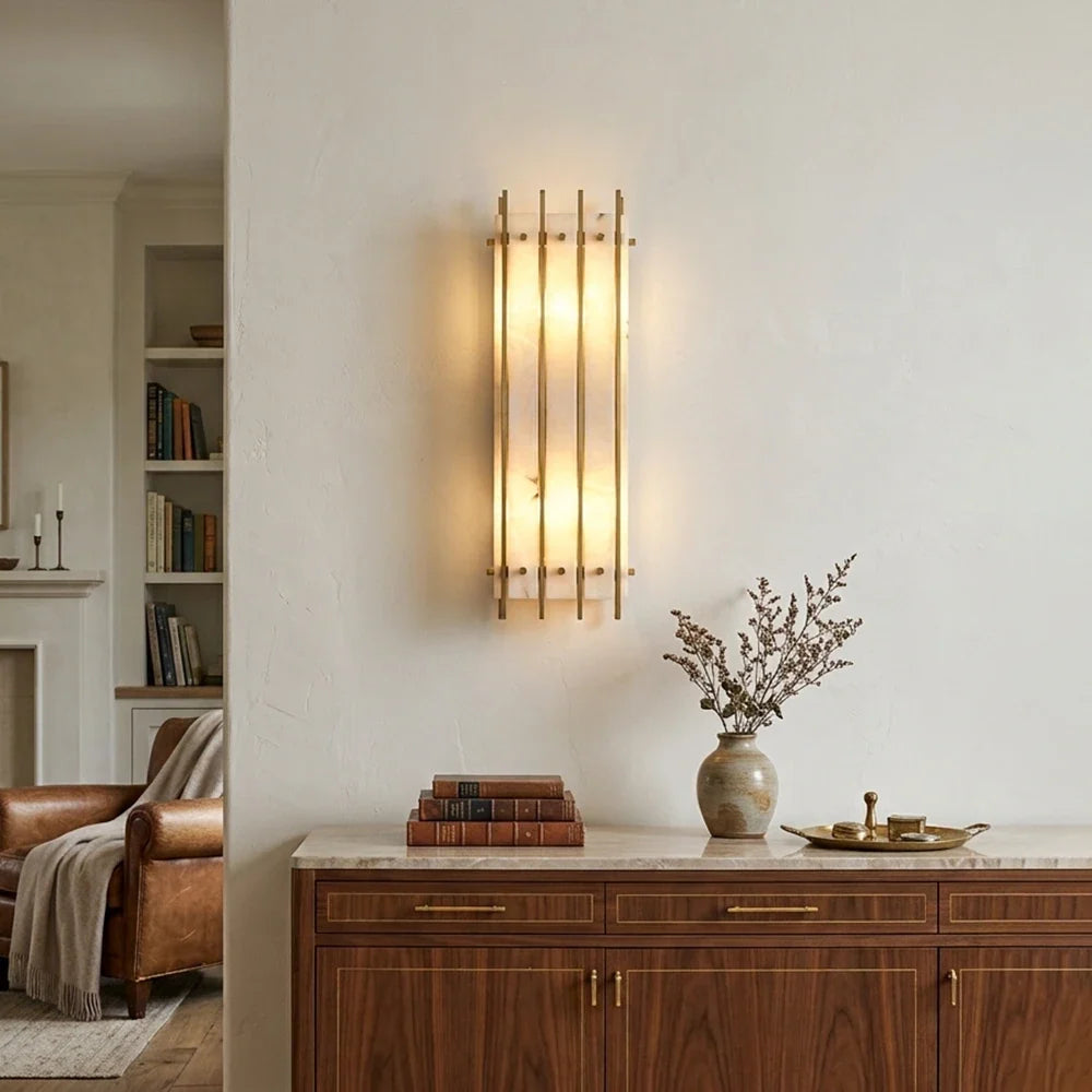 Aurelle Alabaster Wall Sconce – Alabaster detail 2