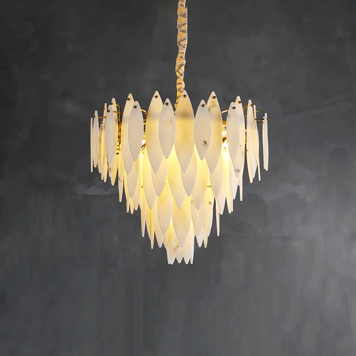 Aveline Alabaster Petal Chandelier – Alabaster detail 14