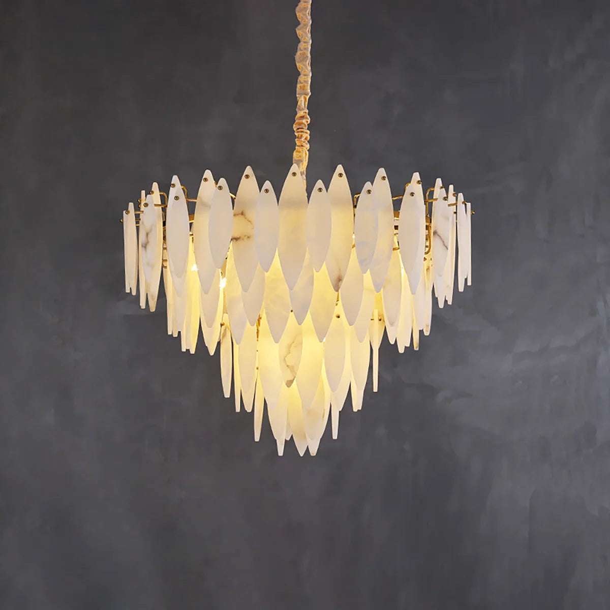 Aveline Alabaster Petal Chandelier – Alabaster detail 15