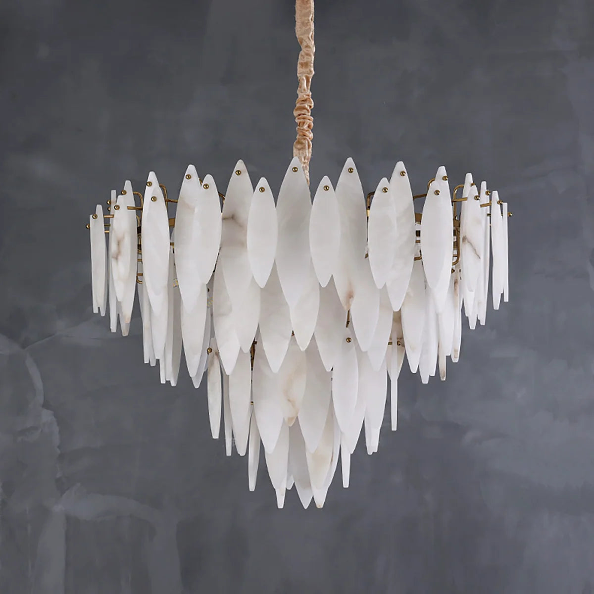 Aveline Alabaster Petal Chandelier – Alabaster detail 16
