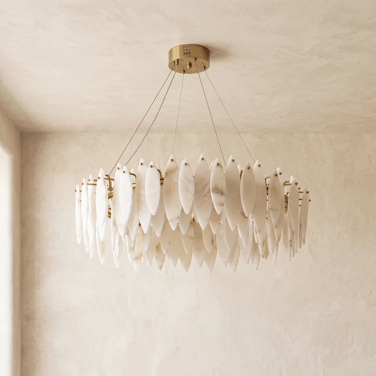 Aveline Alabaster Petal Chandelier – Alabaster detail 18