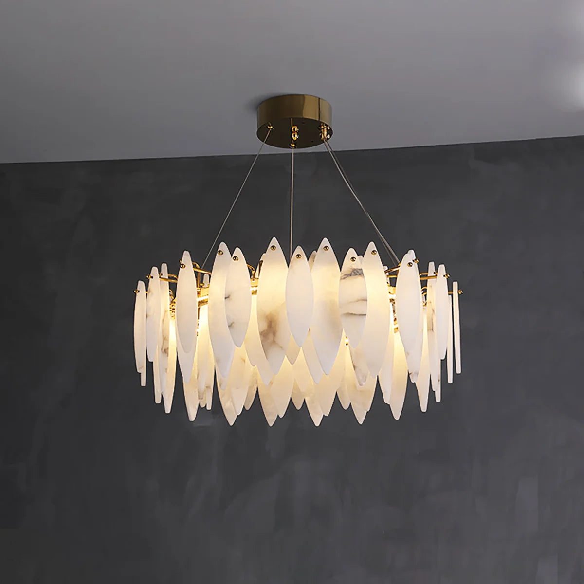 Aveline Alabaster Petal Chandelier – Alabaster detail 12