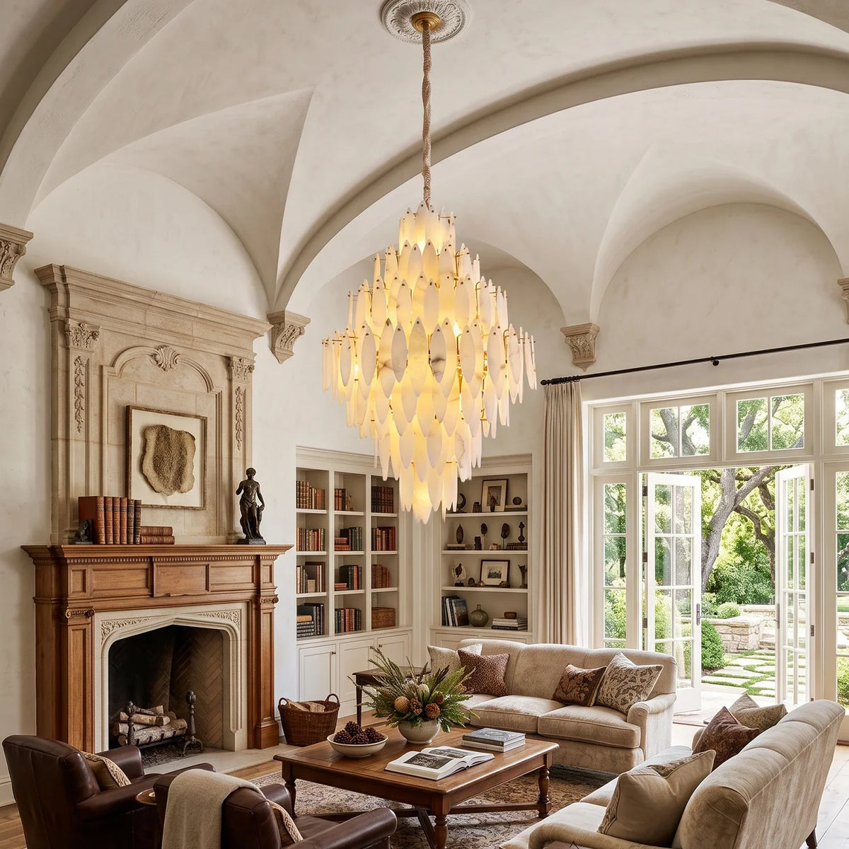 Aveline Alabaster Petal Chandelier – Alabaster detail 4