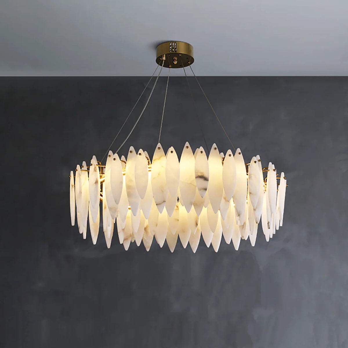 Aveline Alabaster Petal Chandelier – Alabaster detail 13