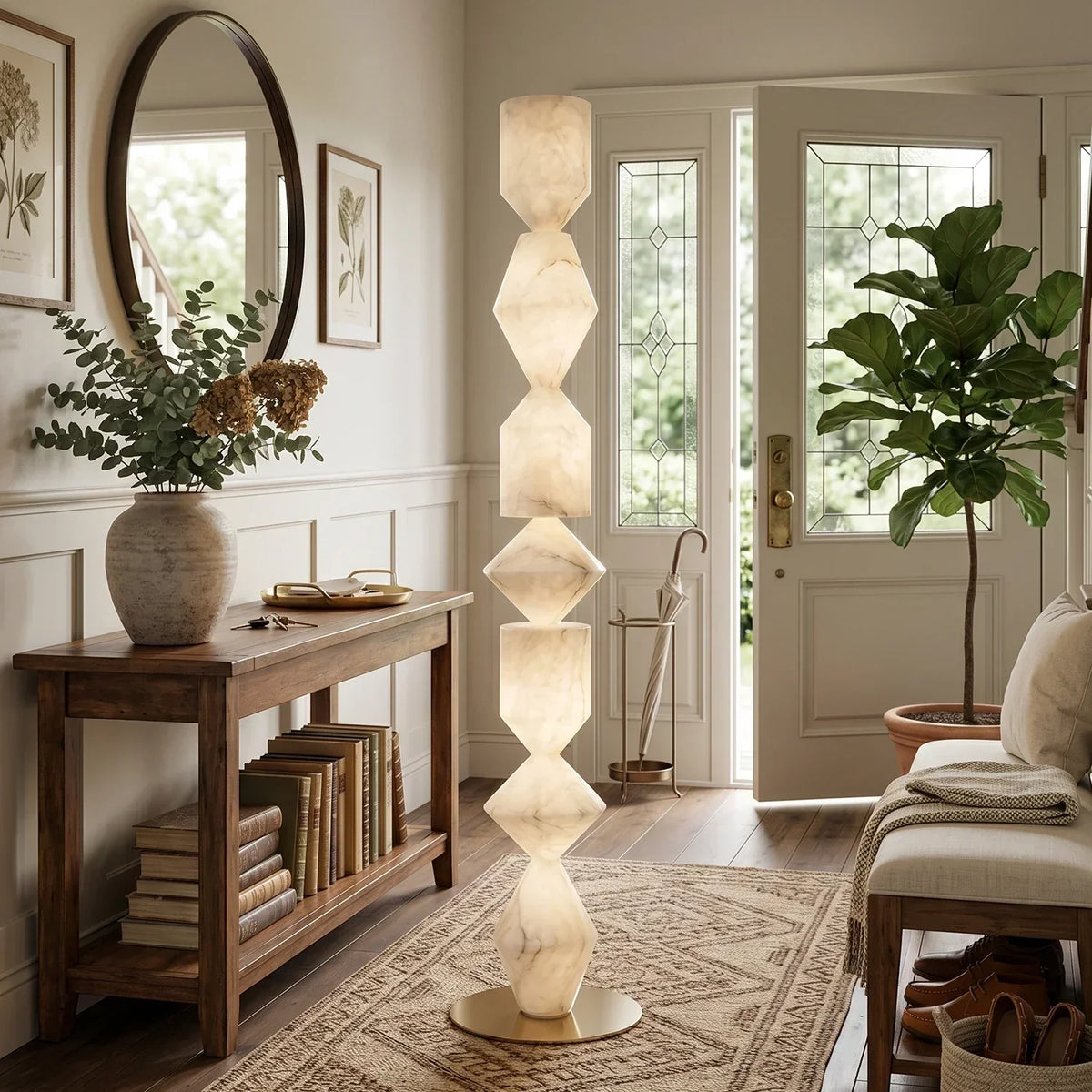 Sculptural Layered Alabaster Floor Lamp – Alabaster detail 4