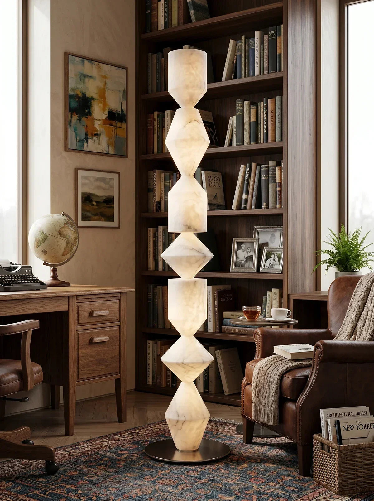 Sculptural Layered Alabaster Floor Lamp – Alabaster detail 11