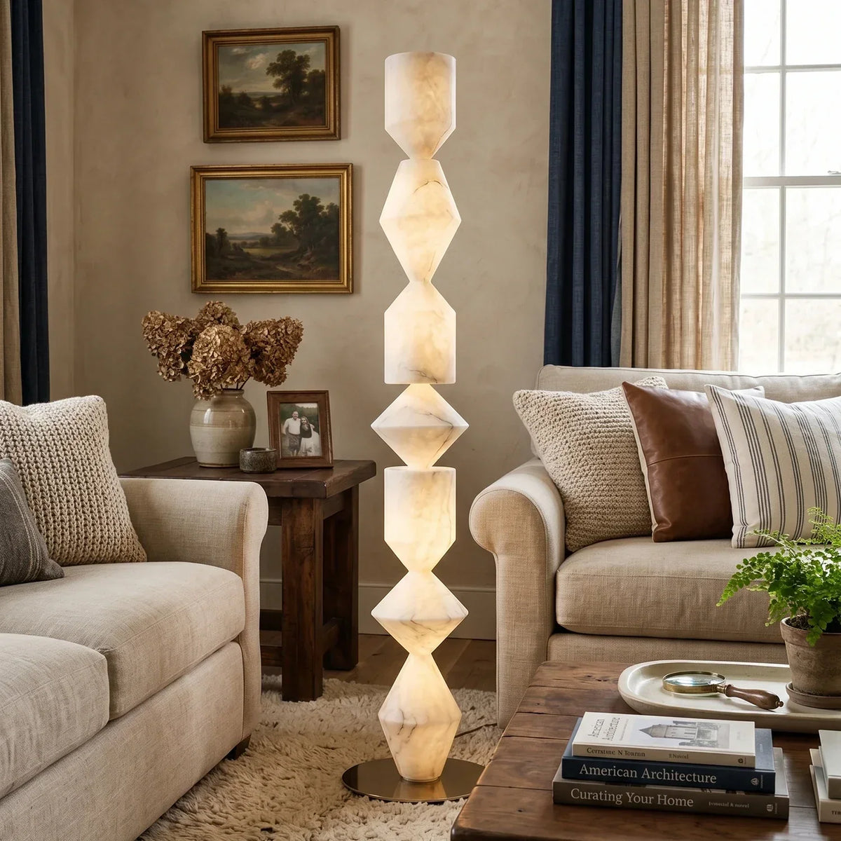 Sculptural Layered Alabaster Floor Lamp – Alabaster detail 3
