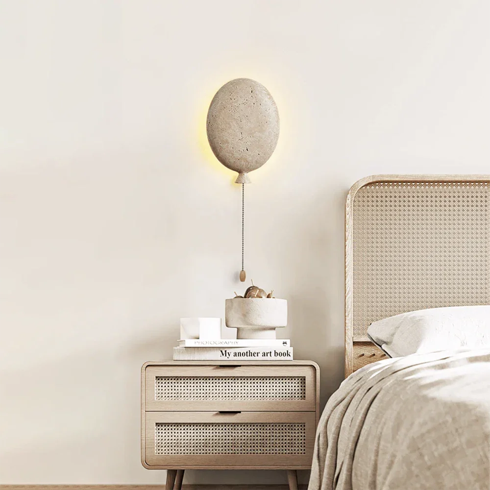 Balloon-Shaped Nino Travertine Wall Lamp – Travertine detail 10
