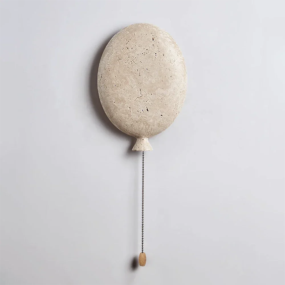Balloon-Shaped Nino Travertine Wall Lamp – Travertine detail 15