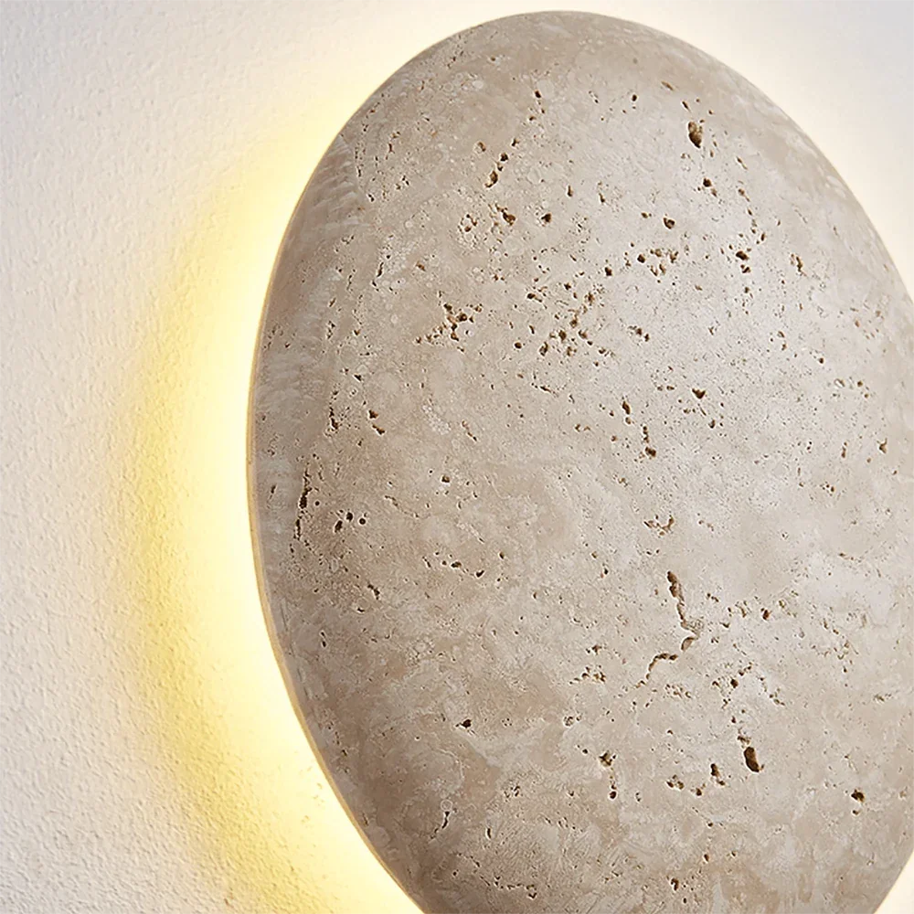 Balloon-Shaped Nino Travertine Wall Lamp – Travertine detail 13