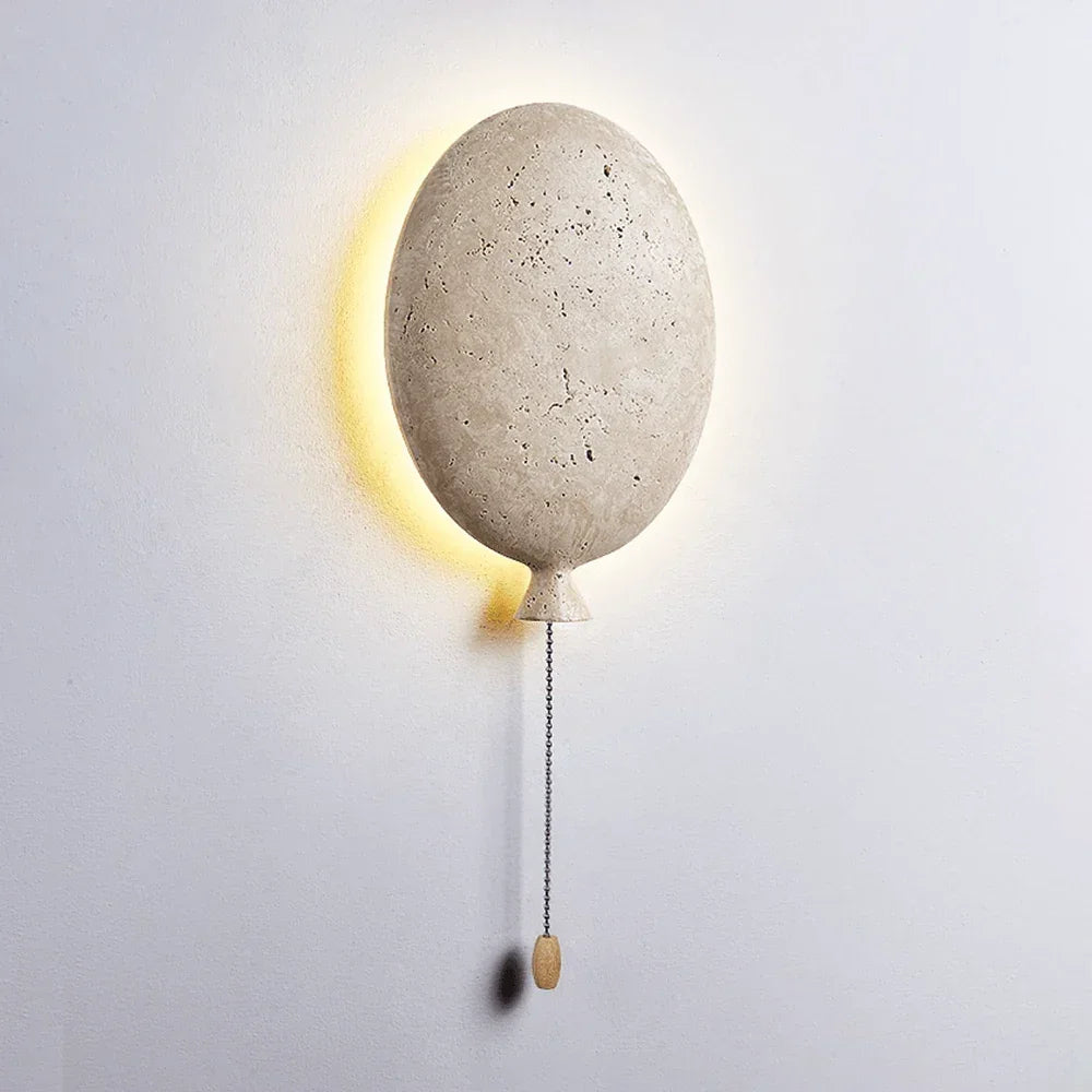 Balloon-Shaped Nino Travertine Wall Lamp – Travertine detail 14