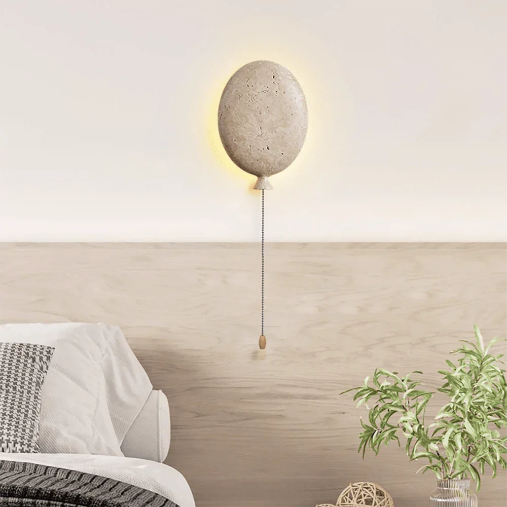 Balloon-Shaped Nino Travertine Wall Lamp – Travertine detail 9