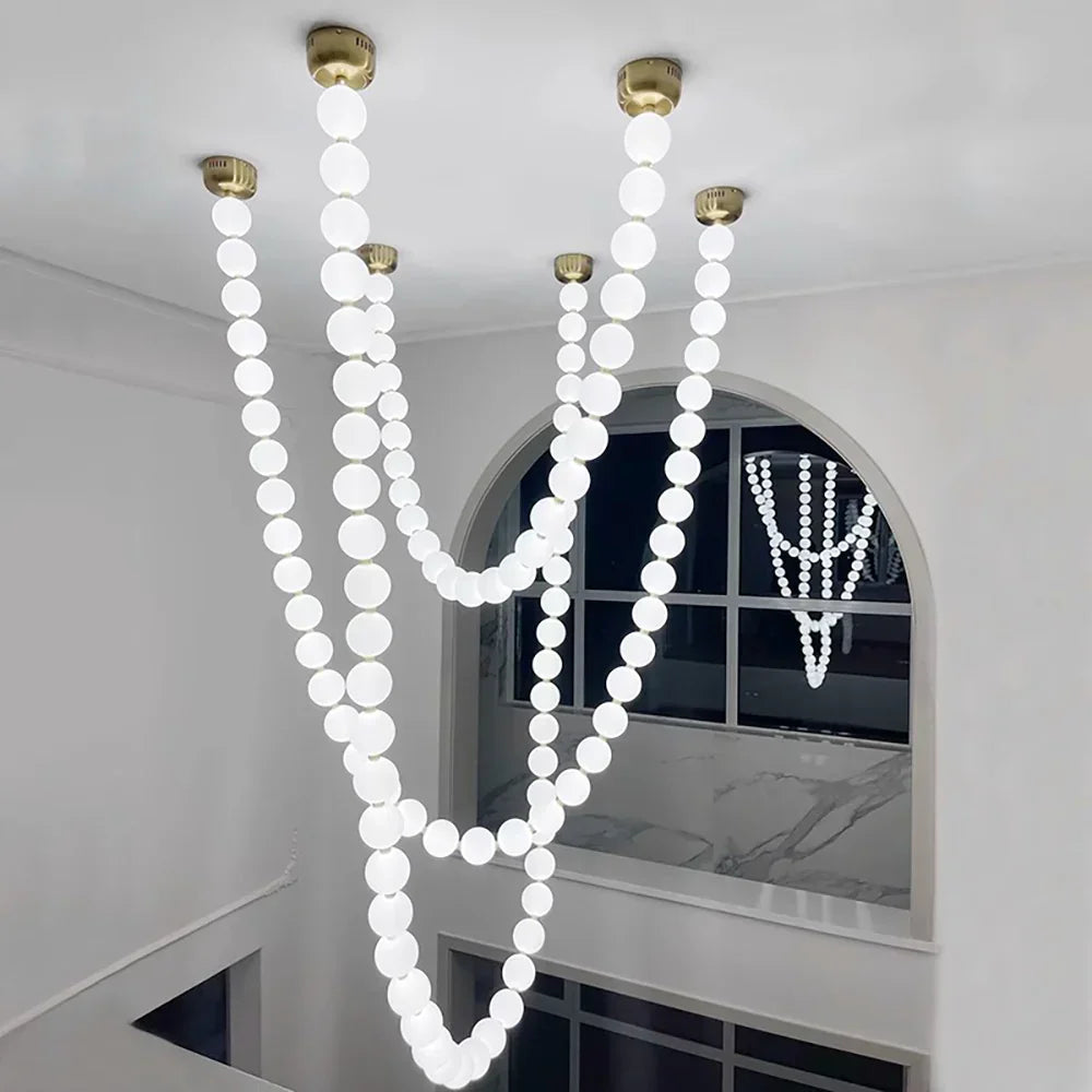 Luxurious Pearl Necklace Brass Chandelier – Brass detail 27