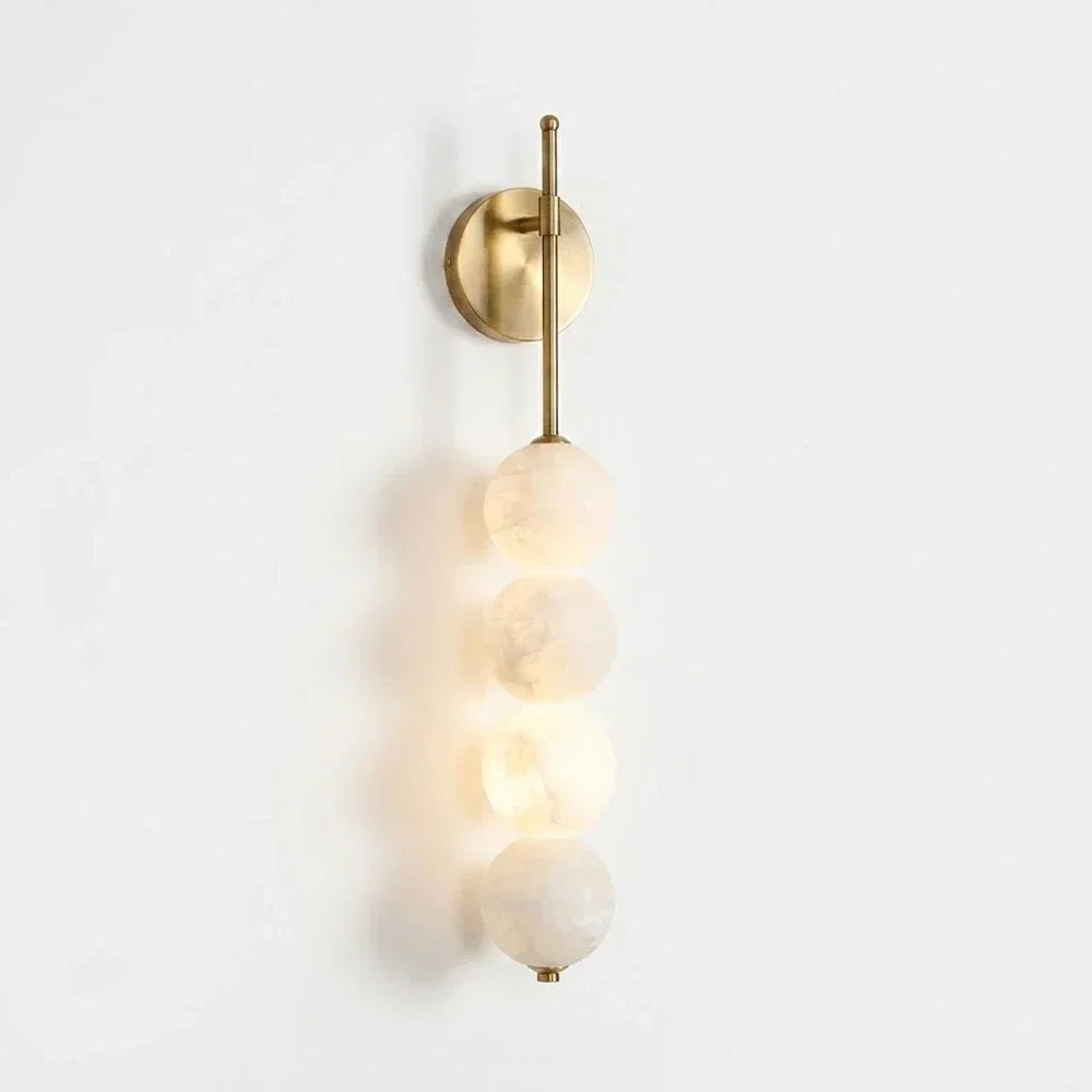 Beaded Aurelle Alabaster Orb Wall Sconce – Alabaster detail 13