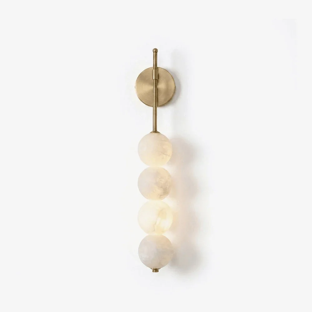 Beaded Aurelle Alabaster Orb Wall Sconce – Alabaster detail 16