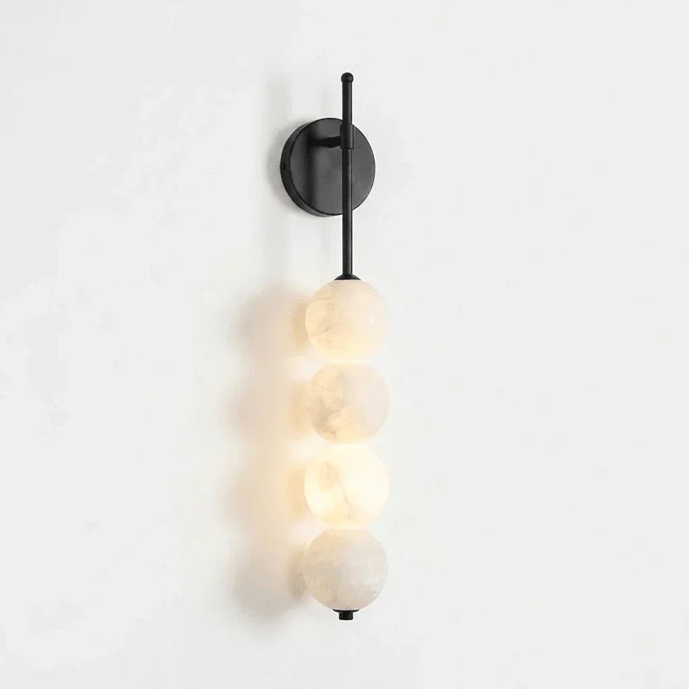 Beaded Aurelle Alabaster Orb Wall Sconce – Alabaster detail 14