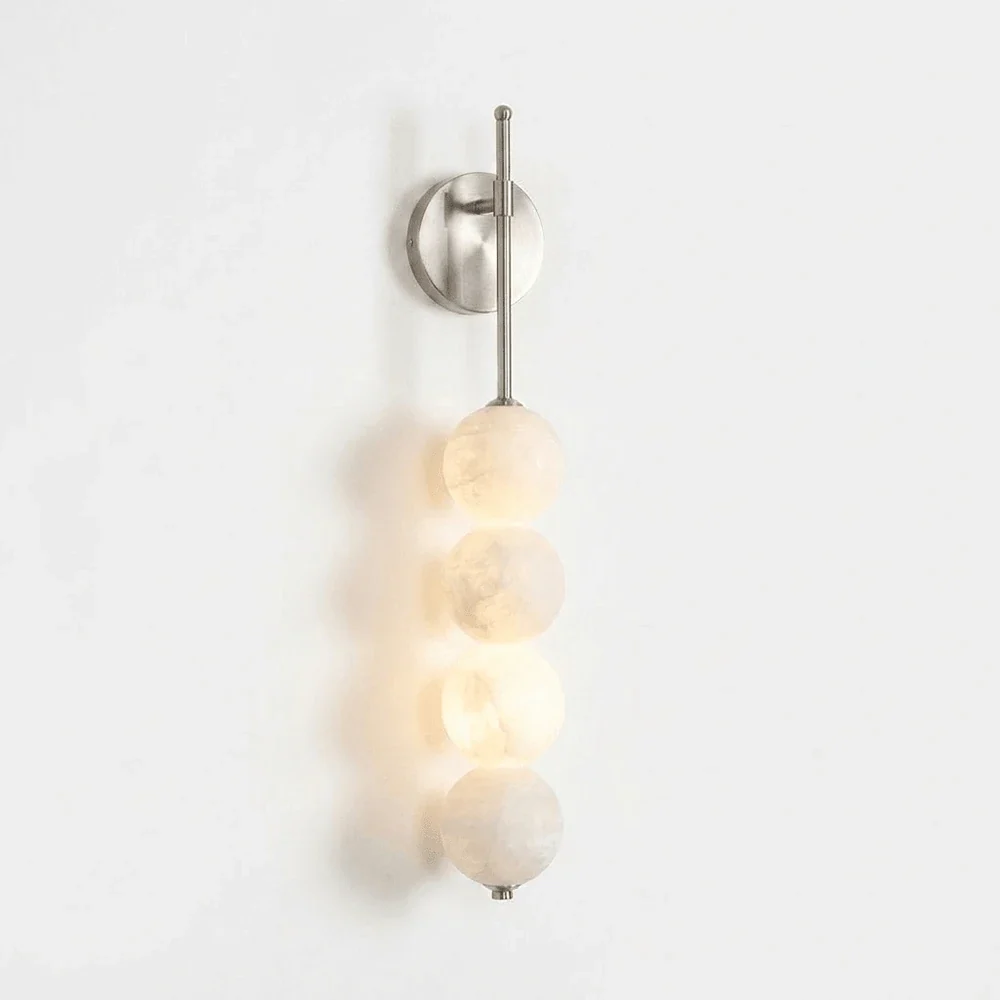 Beaded Aurelle Alabaster Orb Wall Sconce – Alabaster detail 15