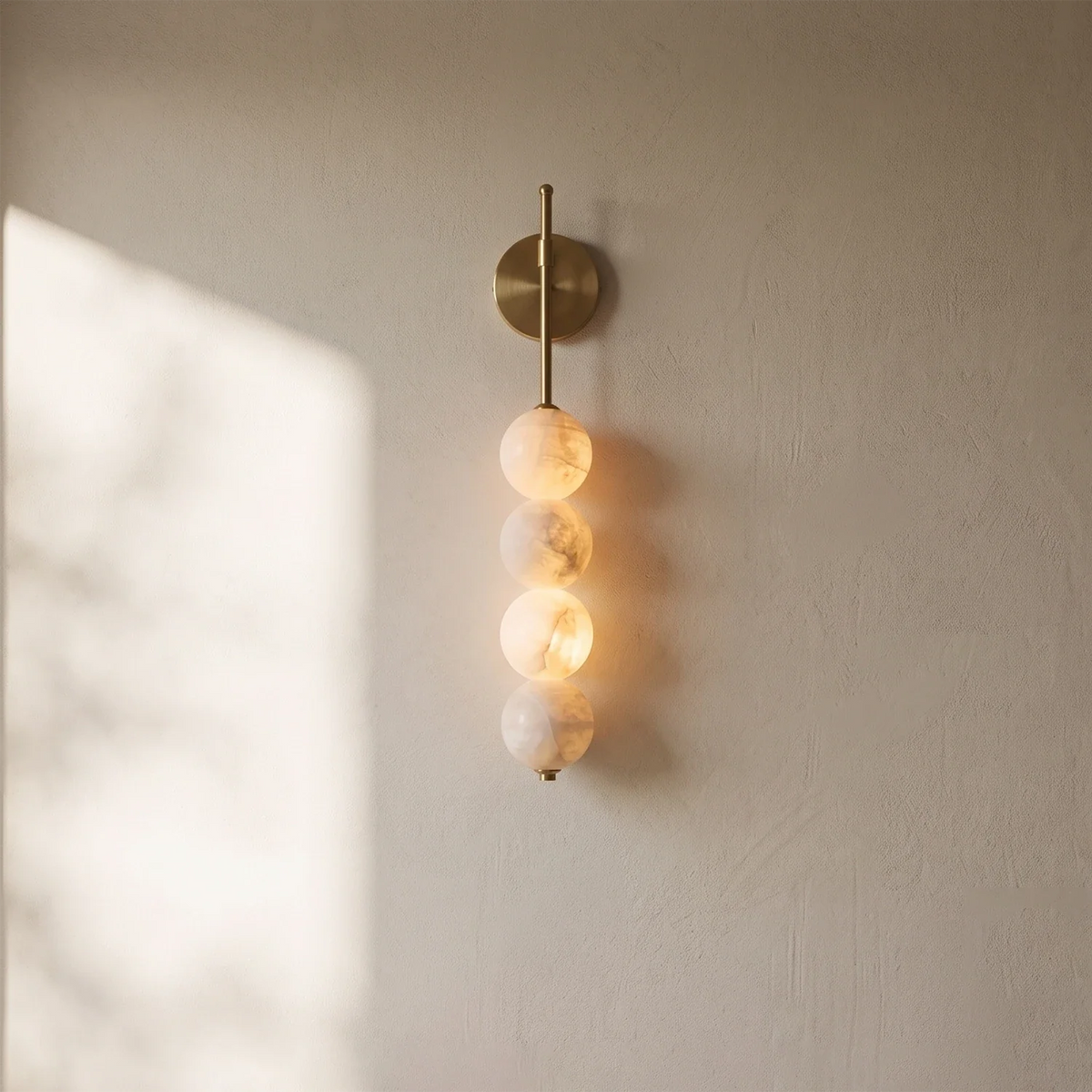 Beaded Aurelle Alabaster Orb Wall Sconce – Alabaster detail 12