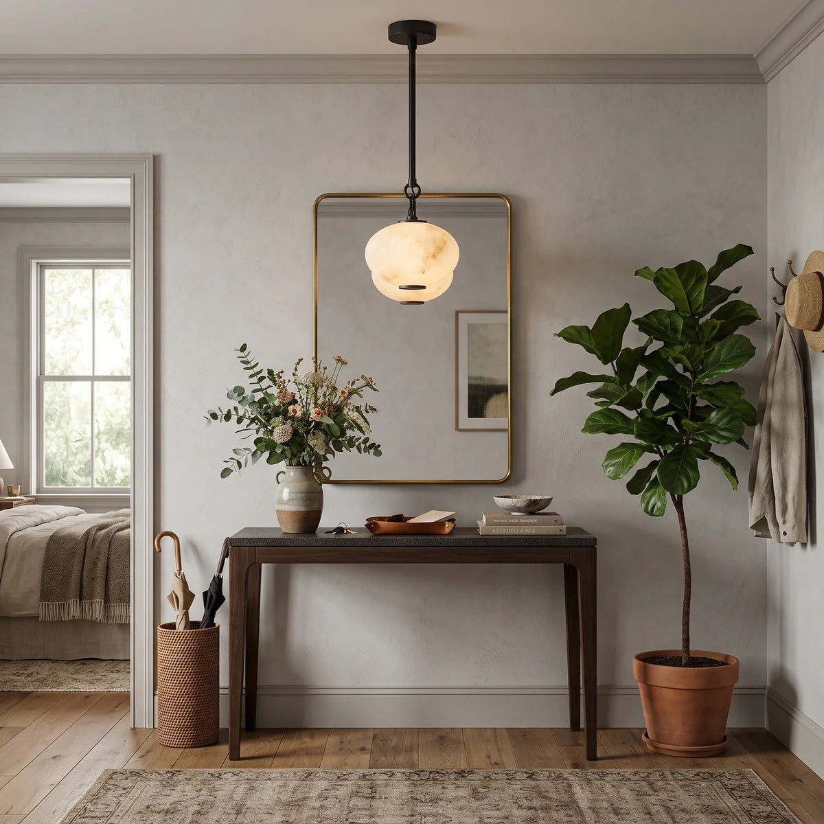 Bellamy Alabaster Lantern Pendant Light – Alabaster detail 8