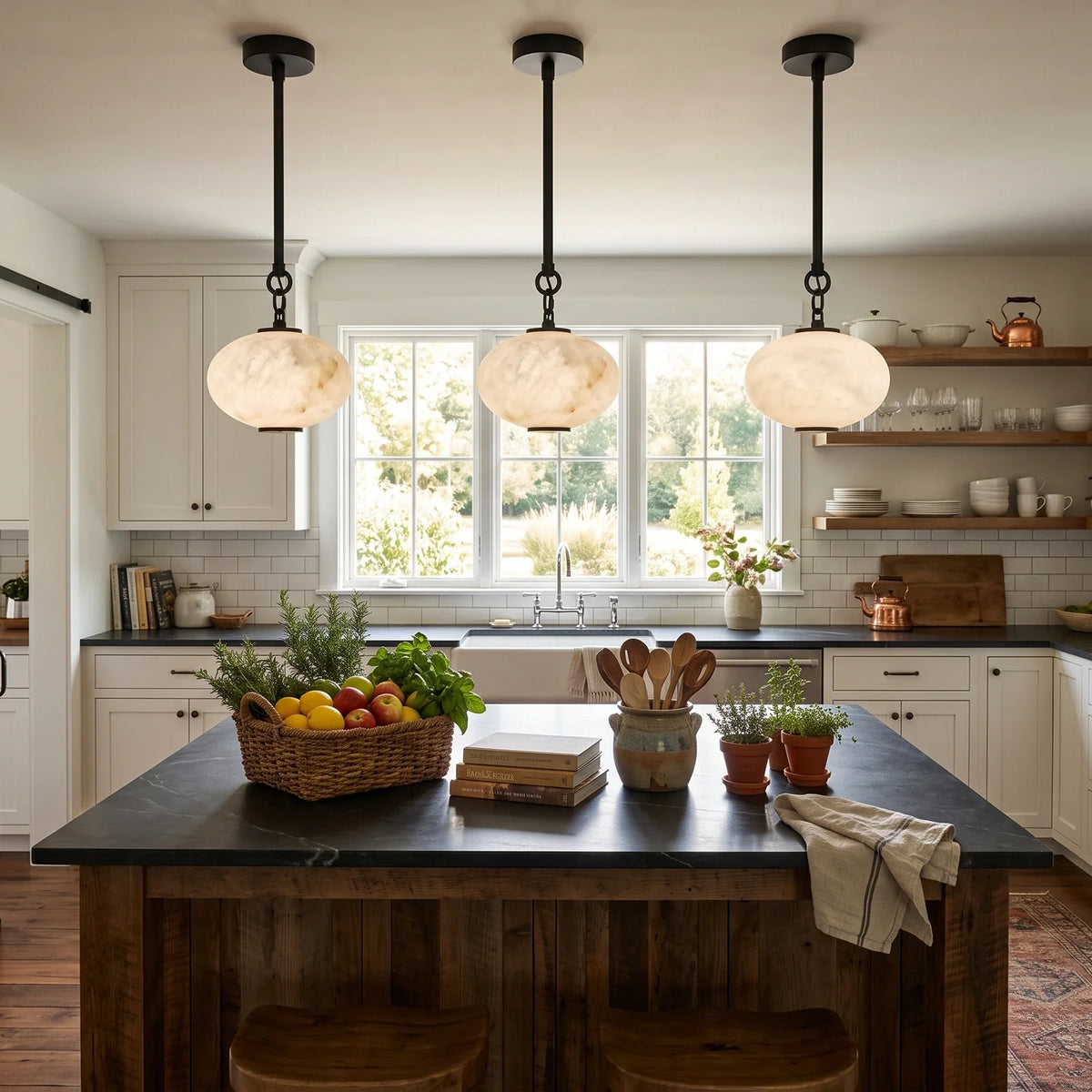 Bellamy Alabaster Lantern Pendant Light – Alabaster detail 5