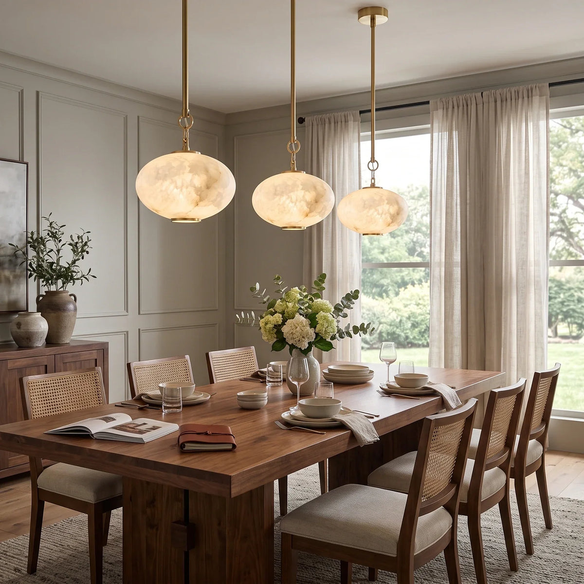 Bellamy Alabaster Lantern Pendant Light – Alabaster detail 7