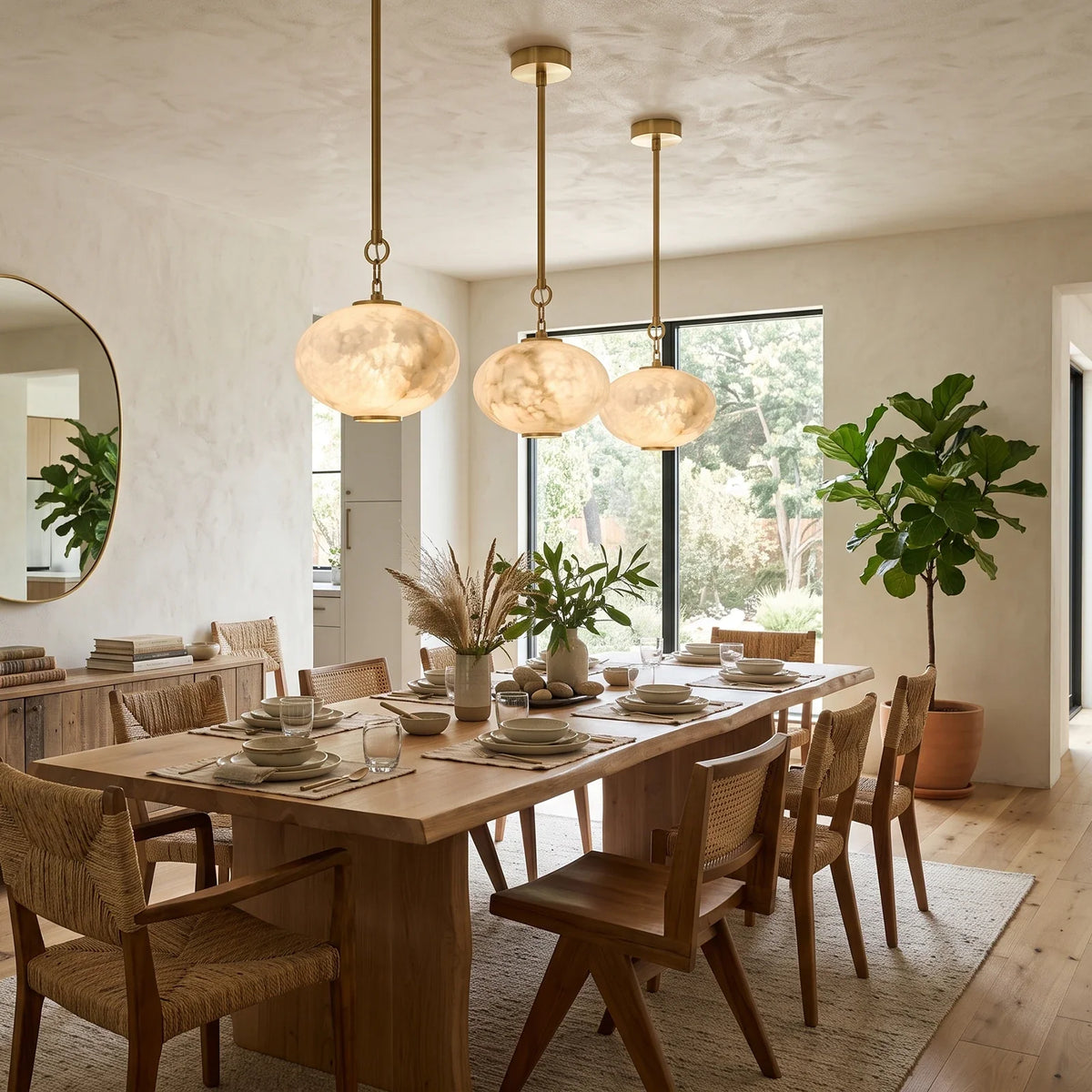 Bellamy Alabaster Lantern Pendant Light – Alabaster detail 3