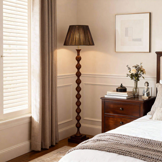 Vintage Beaded Column Floor Lamp