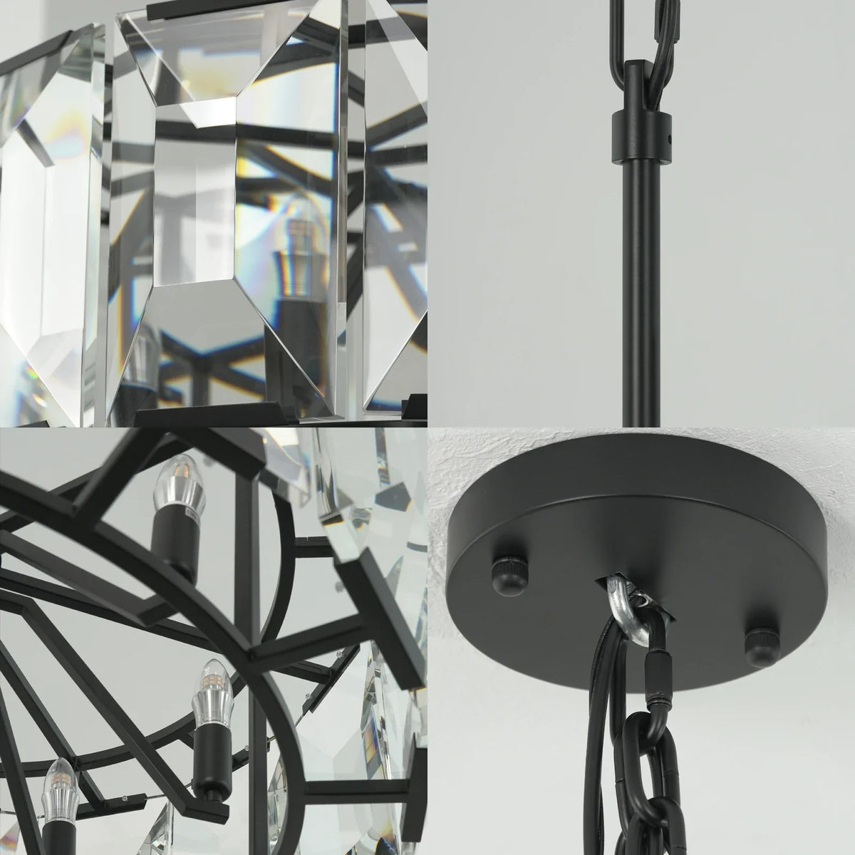 Bezel Ring Faceted Crystal Chandelier – Crystal detail 26