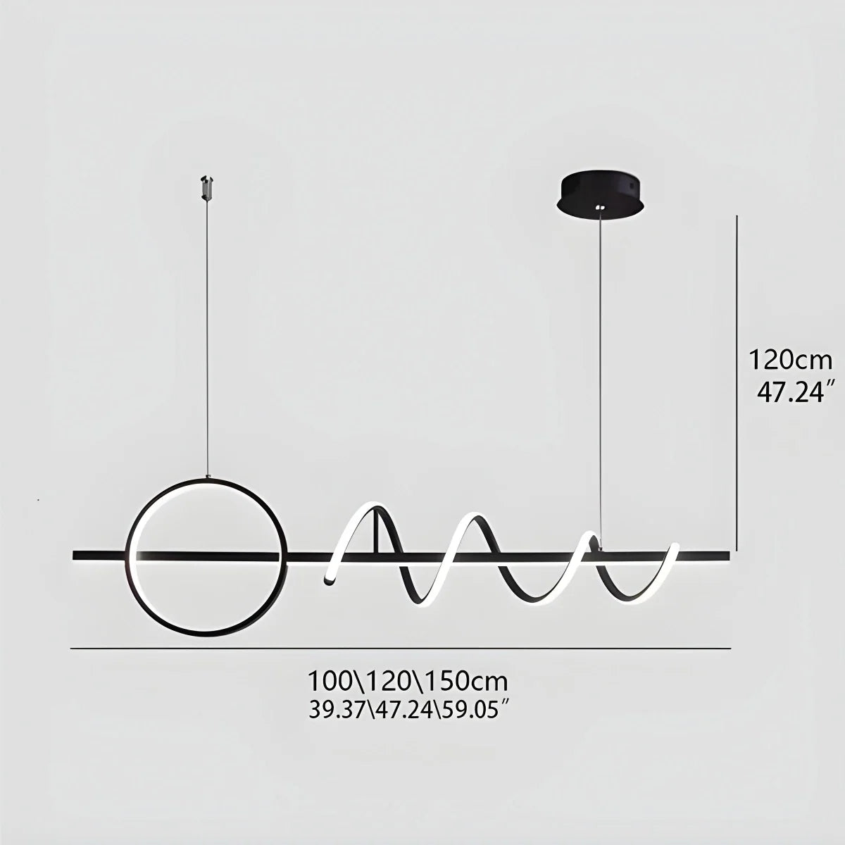 LED Minimalist Long Pendant Light for Kitchen Island – detail 4