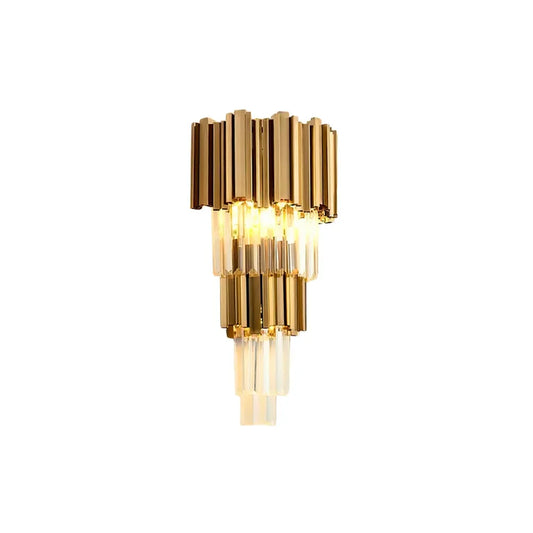 Bourbons Grand Crystal Steel Wall Sconce