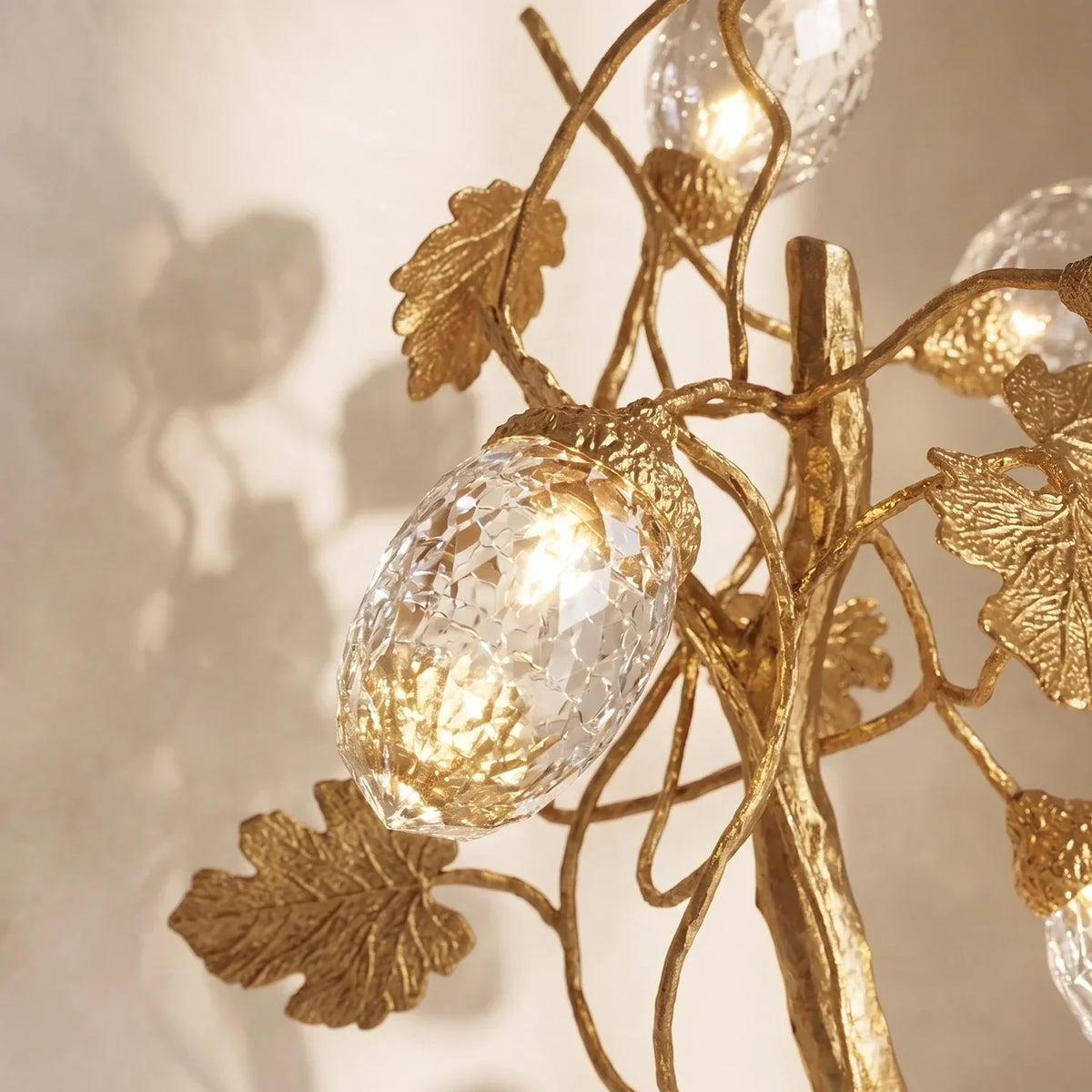 Brass Tree Branch Maple Leaf Vines Marble Floor Lamp – Marble detail 14