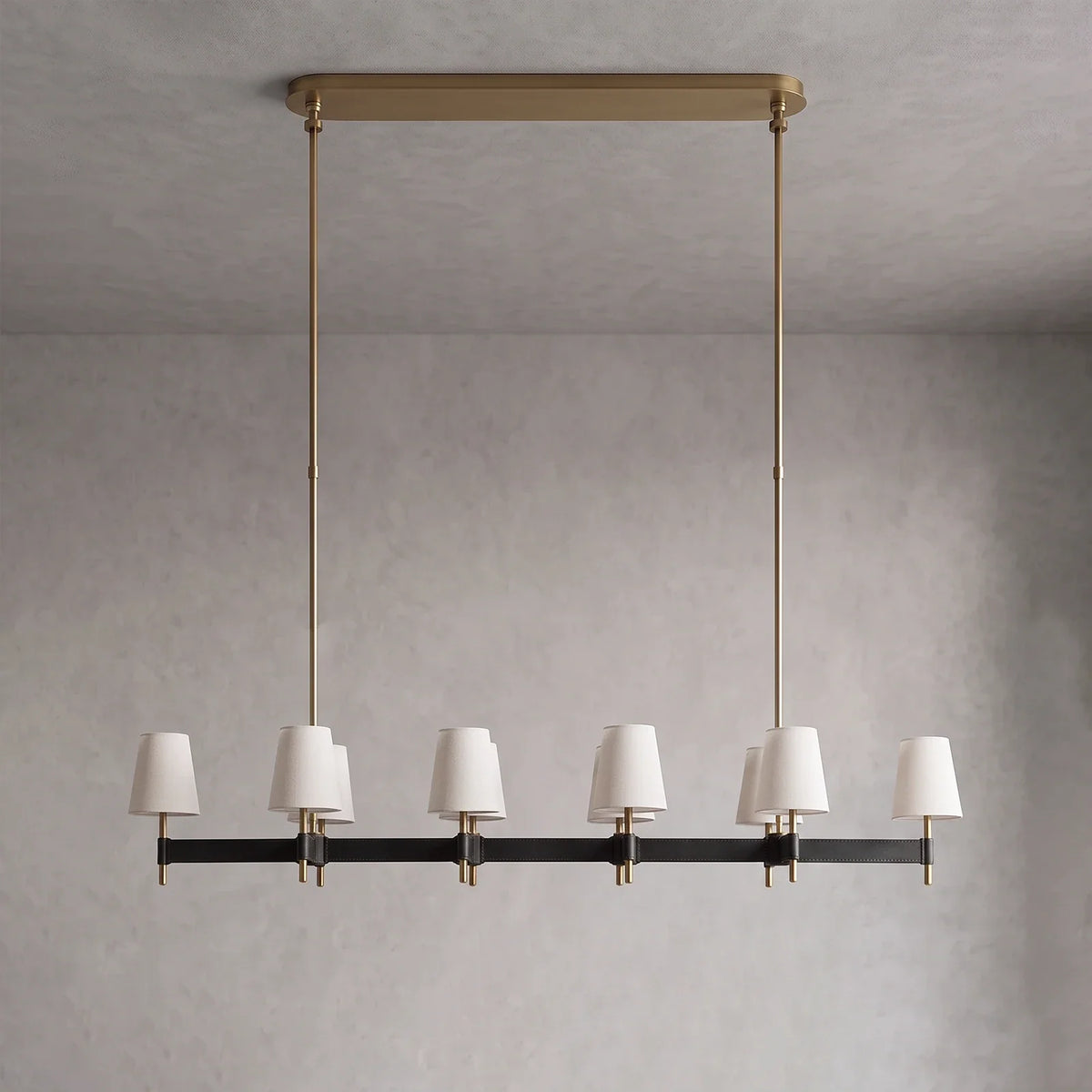 Bridell Leather-Wrapped Brass Chandelier – Brass detail 31