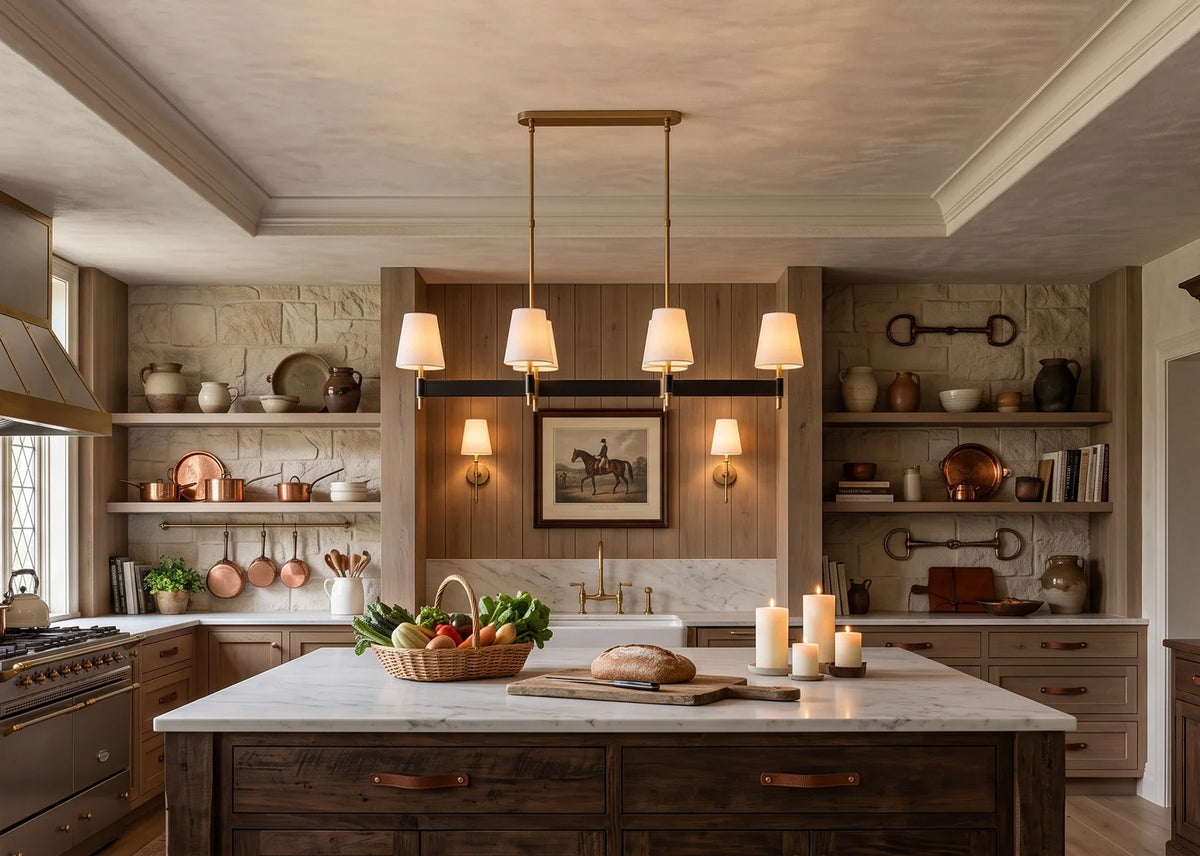 Bridell Leather-Wrapped Brass Chandelier – Brass detail 13