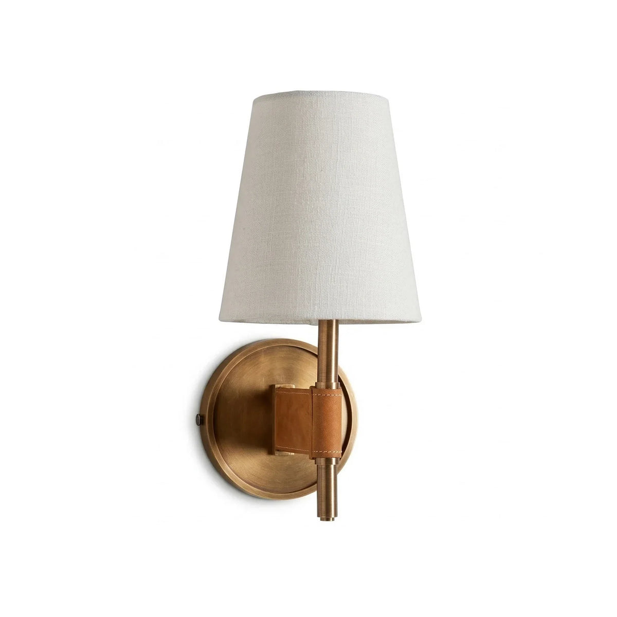 Bridell Leather-Wrapped Brass Wall Sconce – Brass detail 14