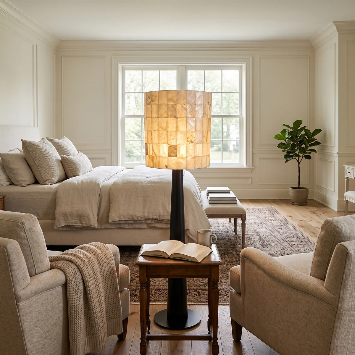 Bryony Tiled Alabaster Mosaic Floor Lamp – Alabaster detail 6