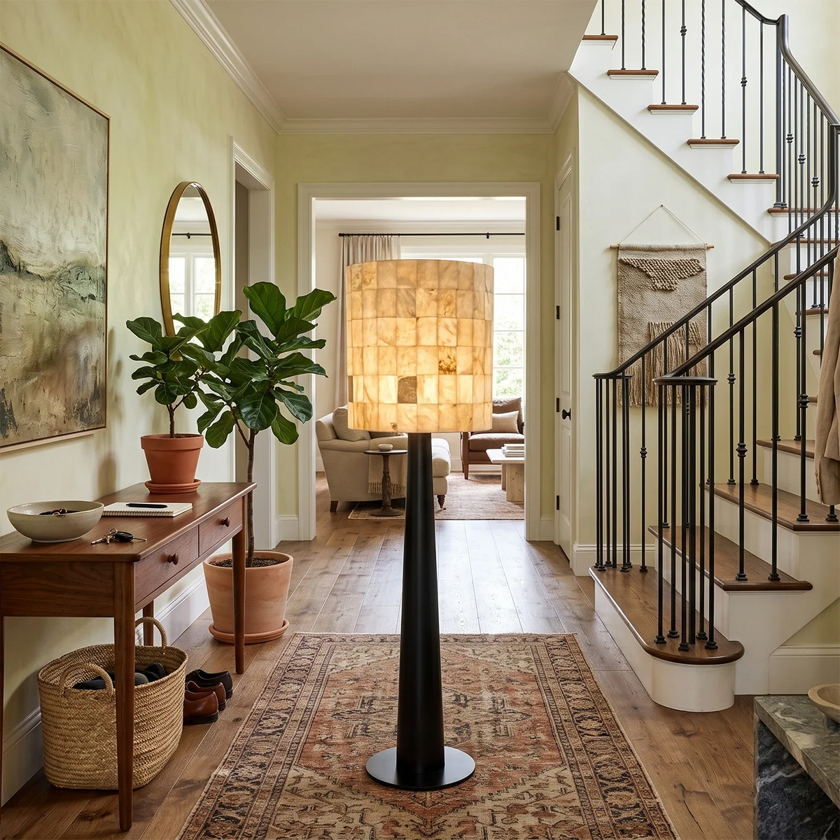 Bryony Tiled Alabaster Mosaic Floor Lamp – Alabaster detail 8