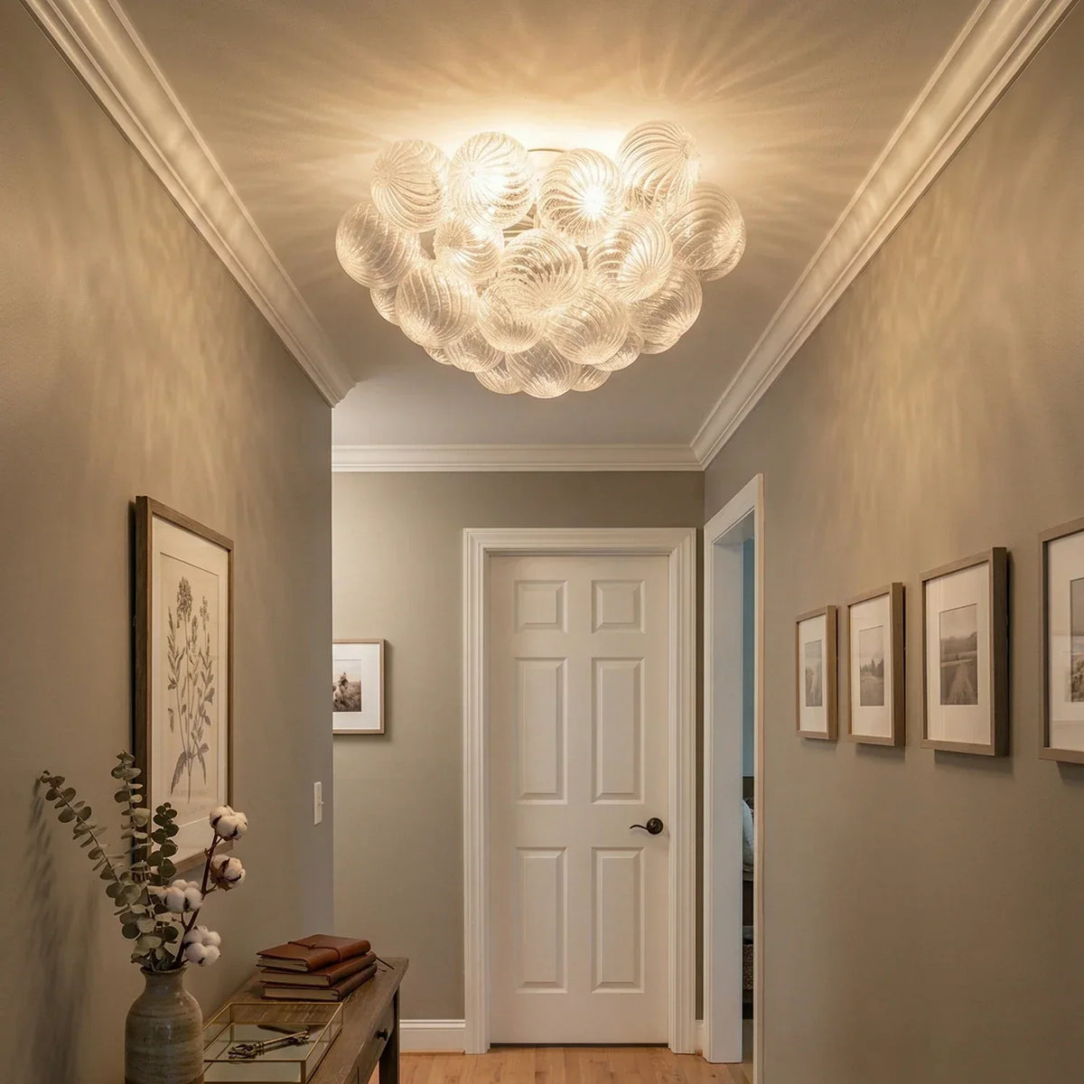 Bubble Texture Glass Ball Ceiling Light – Glass detail 4